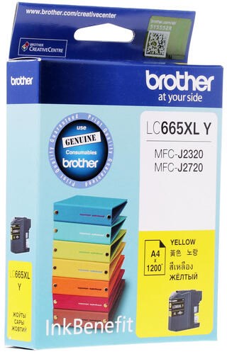 Картридж струйный Brother LC665XLY желтый (1200стр.) для Brother MFC-J2320/J2720 - фото 10102
