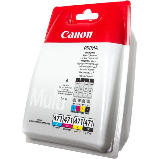 Картридж струйный Canon CLI-471C/M/Y/Bk 0401C004 многоцветный для Canon Pixma MG5740/MG6840/MG7740 - фото 10175