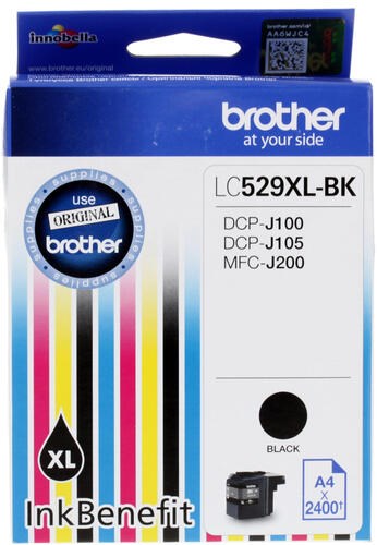 Картридж струйный Brother LC529XLBK черный (2400стр.) для Brother DCP-J100/J105/J200 - фото 10192