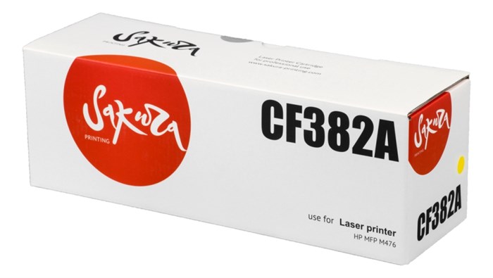 Картридж SAKURA CF382A для HP MFP M476, желтый, 2700 к. - фото 10193