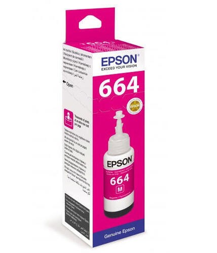 Чернила Epson T6643 C13T66434A пурпурный (70мл) для Epson L100 - фото 10202