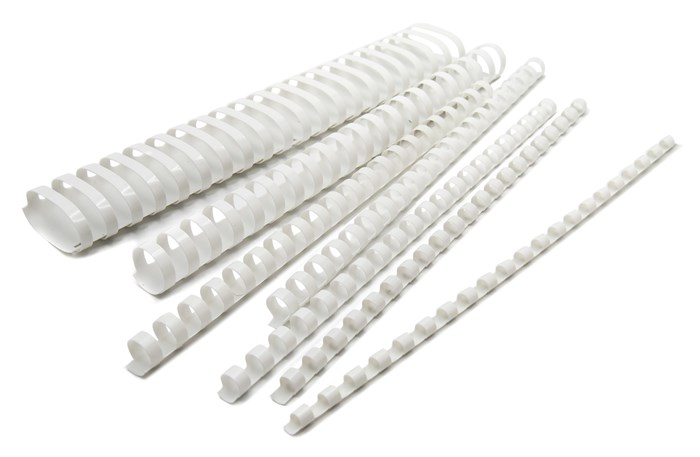 Пружины для переплета пластиковые Silwerhof d=12мм 56-80лист A4 белый (100шт) (1373587) - фото 10793