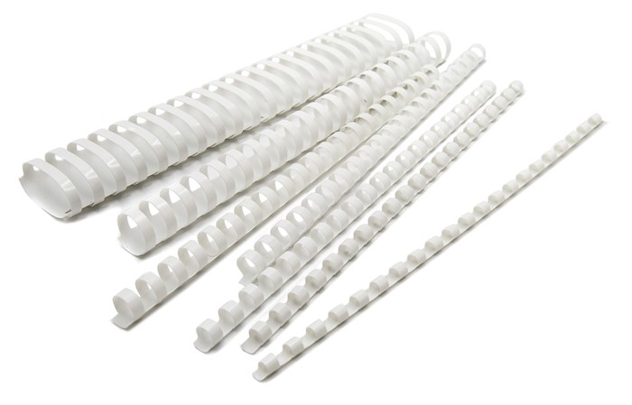 Пружины для переплета пластиковые Silwerhof d=22мм 136-180лист A4 белый (50шт) (1373589) - фото 10881