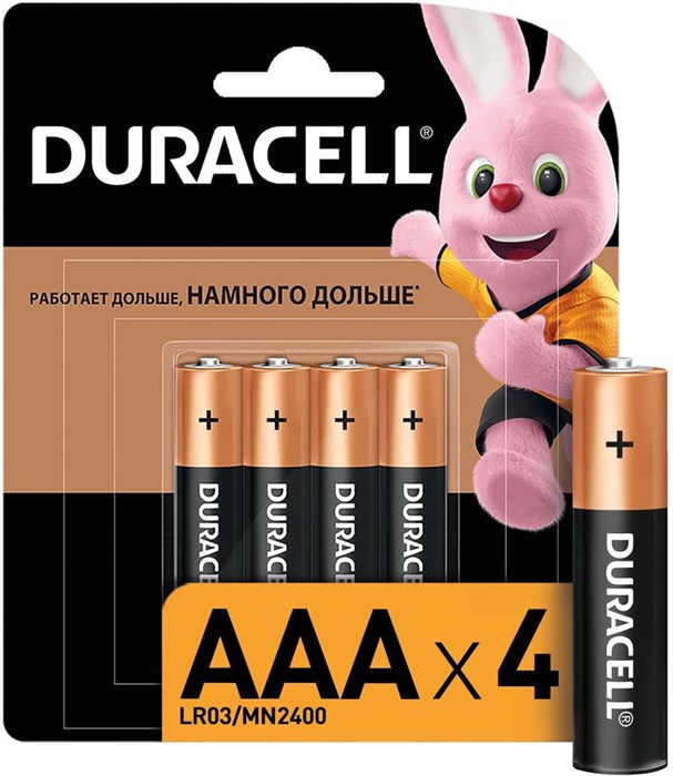 Батарея Duracell Basic CN LR03-4BL MN2400 AAA (4шт) - фото 11076