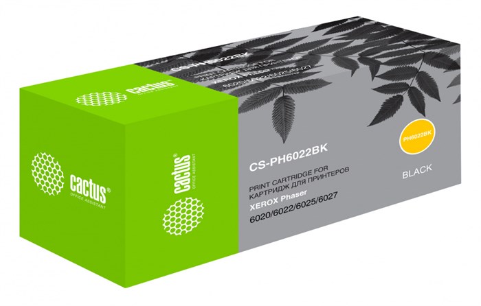 Картридж лазерный Cactus CS-PH6022BK 106R02763 черный (2000стр.) для Xerox Phaser 6020/6022/WC6025/6 - фото 11168
