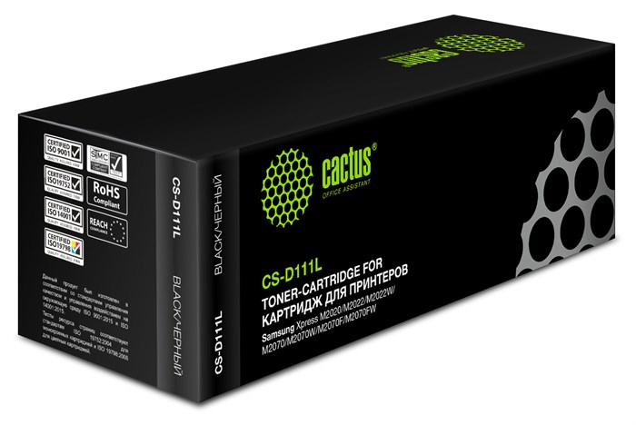 Картридж лазерный Cactus CS-D111L черный (1800стр.) для Samsung Xpress M2022/M2020/M2021/M2020W/M207 - фото 11632