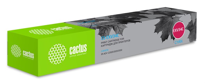 Картридж лазерный Cactus CS-EXV34C C-EXV34 C голубой (19000стр.) - фото 12022