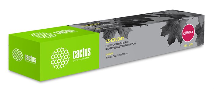 Картридж лазерный Cactus CS-EXV34Y C-EXV34 Y желтый (19000стр.) для Canon IR Advance C2030L/C2030i/C - фото 12024