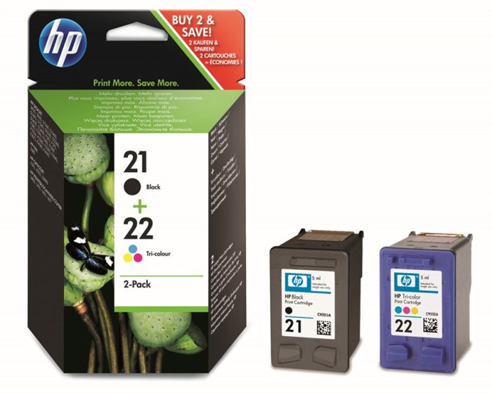 Картридж струйный HP 21+22 SD367AE многоцветный/черный x2упак. для HP DJ 3900/D1400/D1500 - фото 12111