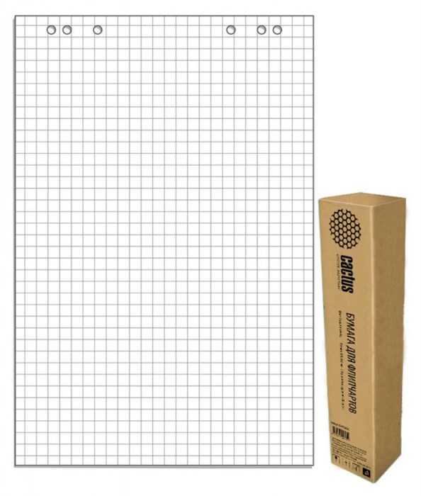 Блок бумаги Cactus CS-PFC20S-5 для флипчартов 67.5х98см клетка 20л (упак.:5шт) - фото 12184