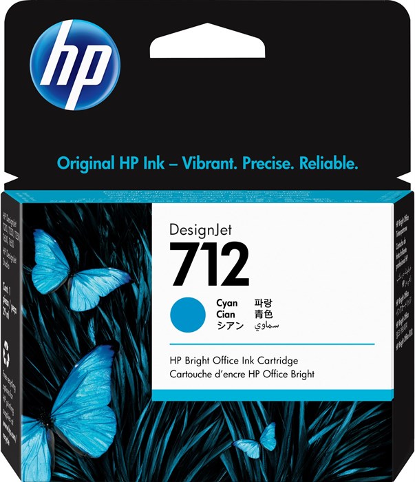 Картридж струйный HP 712 3ED67A голубой (29мл) для HP DJ Т230/630 (Оригинальный) - фото 12550