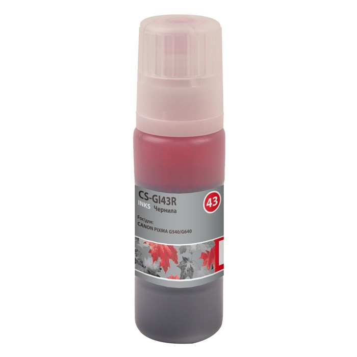 Чернила Cactus CS-GI43R красный60мл для Canon Pixma G640/540 1602693 - фото 13054