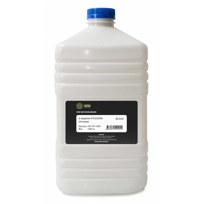 Тонер Cactus CS-TKY-1000 черный флакон 1000гр. Kyocera Universal для принтера 893901