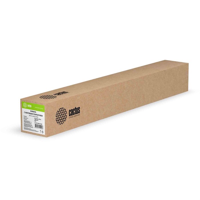 Бумага Cactus CS-PC180-91430 36"(A0) 914мм-30м/180г/м2/белый матовое универсальная (с покрытием) втулка:50.8мм (2") (упак.:1рул) 805992