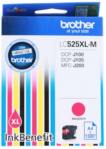 Картридж струйный Brother LC525XLM пурпурный (1300стр.) для Brother DCP-J100/J105/J200 - фото 9210