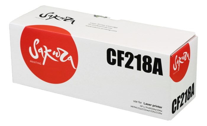 Картридж SAKURA CF218A для HP LJ Pro m104a/ m104w/ m132a/ m132fn/ m132fw/ m132nw, черный, 1 400 к. - фото 9495