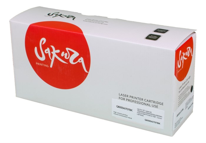 Картридж SAKURA Q6000A/707Bk для HP LaserJet 1600/2600n/2605/2605dn/2605dtn/CM1015MFP/CM1017MF, Canon  LBP5000, черный, 2500 к. - фото 9971