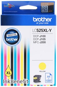 Картридж струйный Brother LC525XLY желтый (1300стр.) для Brother DCP-J100/J105/J200
