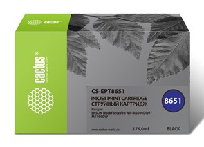 Картридж струйный Cactus CS-EPT8651 T8651 черный (8000стр.) для Epson WF5190/5690