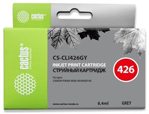 Картридж струйный Cactus CS-CLI426GY серый (8.4мл) для Canon Pixma MG6140/MG8140