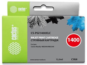 Картридж струйный Cactus CS-PGI1400XLC синий (12мл) для Canon MB2050/MB2350/MB2040/MB2340