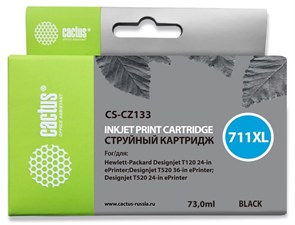 Картридж струйный Cactus CS-CZ133 №711 черный (73мл) для HP DJ T120/T520