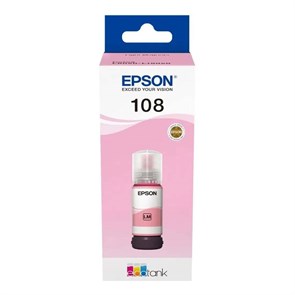 Чернила Epson 108 C13T09C64A, для Epson, 70мл, светло-пурпурный для Epson EcoTank L8050, Epson L18050, 70 мл