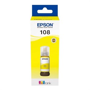 Чернила Epson 108 C13T09C44A, для Epson, 70мл, желтый для Epson EcoTank L8050, Epson L18050, 70 мл