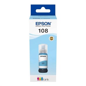 Чернила Epson 108 C13T09C54A, для Epson, 70мл, светло-голубой для Epson EcoTank L8050, Epson L18050, 70 мл