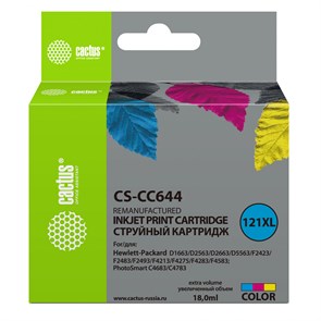 Картридж струйный Cactus CS-CC644 №121XL многоцветный (18мл)