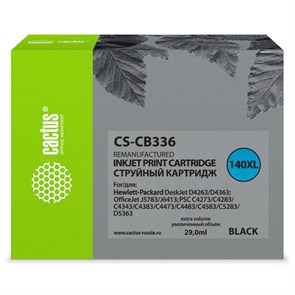Картридж струйный Cactus CS-CB336 №140XL черный (29мл) для HP DJ D4263/D4363/DJ J5783/J6413/PSC C427