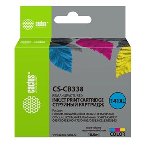 Картридж струйный Cactus CS-CB338 №141XL многоцветный (18мл) для HP DJ D4263/D4363/D5360/DJ J5783/J6
