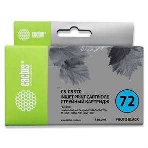 Картридж струйный Cactus CS-C9370 №72 фото черный (130мл) для HP DJ T610/T620/T770/T1100/T1100/T1120