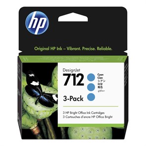 Картридж струйный HP 712 3ED77A голубой тройная упак. (29мл) для HP DJ Т230/630 (Оригинальный) 1416302