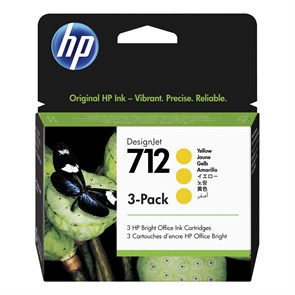 Картридж струйный HP 712 3ED79A желтый тройная упак. (29мл) для HP DJ Т230/630 (Оригинальный) 1416308