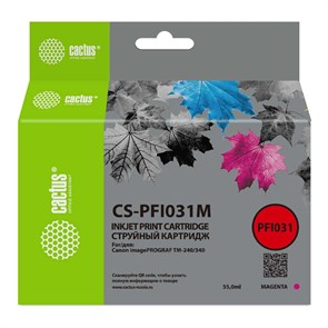 {{photo.Alt || photo.Description || 'Картридж струйный Cactus CS-PFI031M PFI-031M пурп.пигм. (55мл) для Canon imagePROGRAF TM-240/340 с чипом'}}