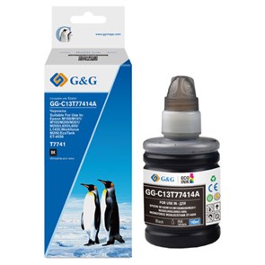Картридж струйный G&amp;G GG-C13T77414A черный пигментный (140мл) для Epson M100/105/200/205 без чипа 1776256