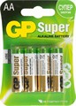 Батарея GP Super Alkaline 15A LR6 AA (4шт) GP 15A-2CR4 - фото 12472